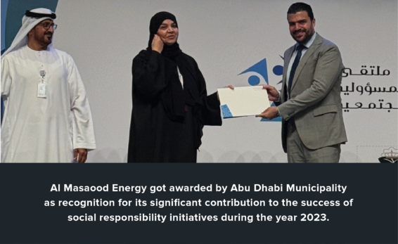 Al Masaood Energy got awarded by Abu Dhabi Municipality 2023