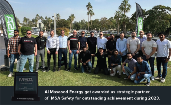 Al Masaood Energy got awarded as strategic partner of MSA Safety for outstanding achievement during 2023.